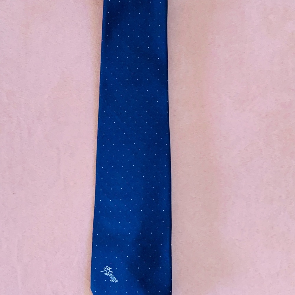 St George Men’s Blue Polka Dot Tie - Classic Dress Tie